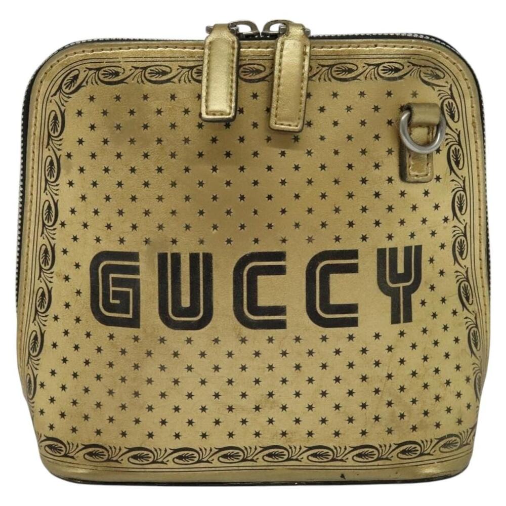 Gucci x Leather Sega Shoulder Bag Gold